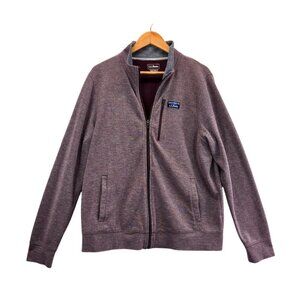 LL Bean Sweatshirt Jacket Full-Zip Plum Weave M Cotton Polyester Traditional Fit
